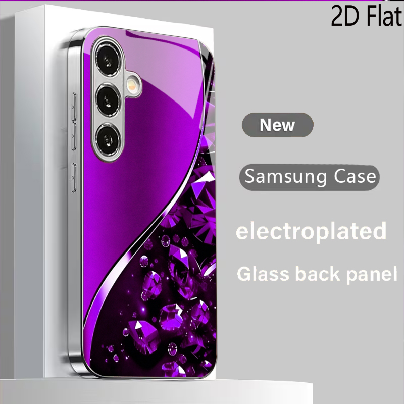 Samsung Galaxy A55 - Fioletowe tło z kamieniami szlachetnymi dla